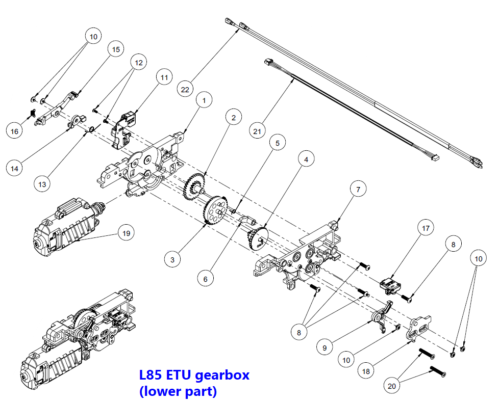 Spare Part #12,13,14 (L85 ETU GB lower) für L85 ETU Serie - G&G