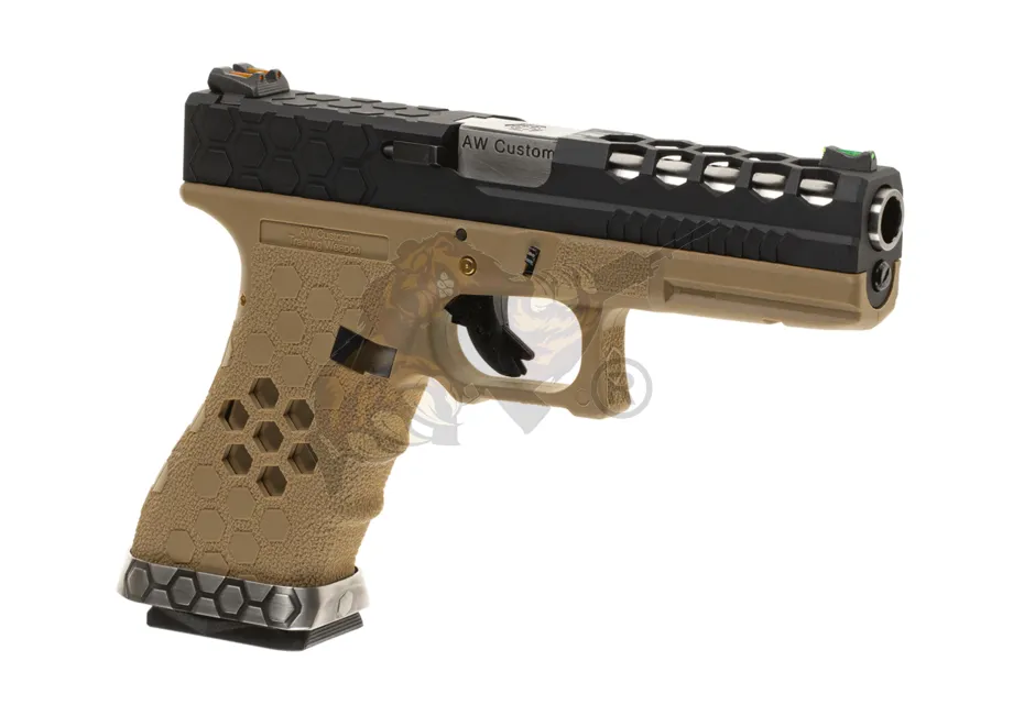 VX0111 Hex Cut GBB Pistol in Tan/Black -F-