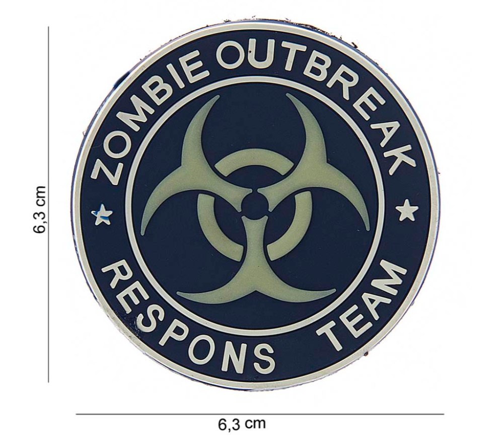 3D Rubber Patch *1 Zombie Outbreak Response Team- NAVY BLUE