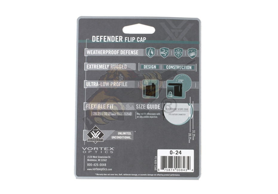 Defender Flip-Cap Objective 24mm - Vortex Optics