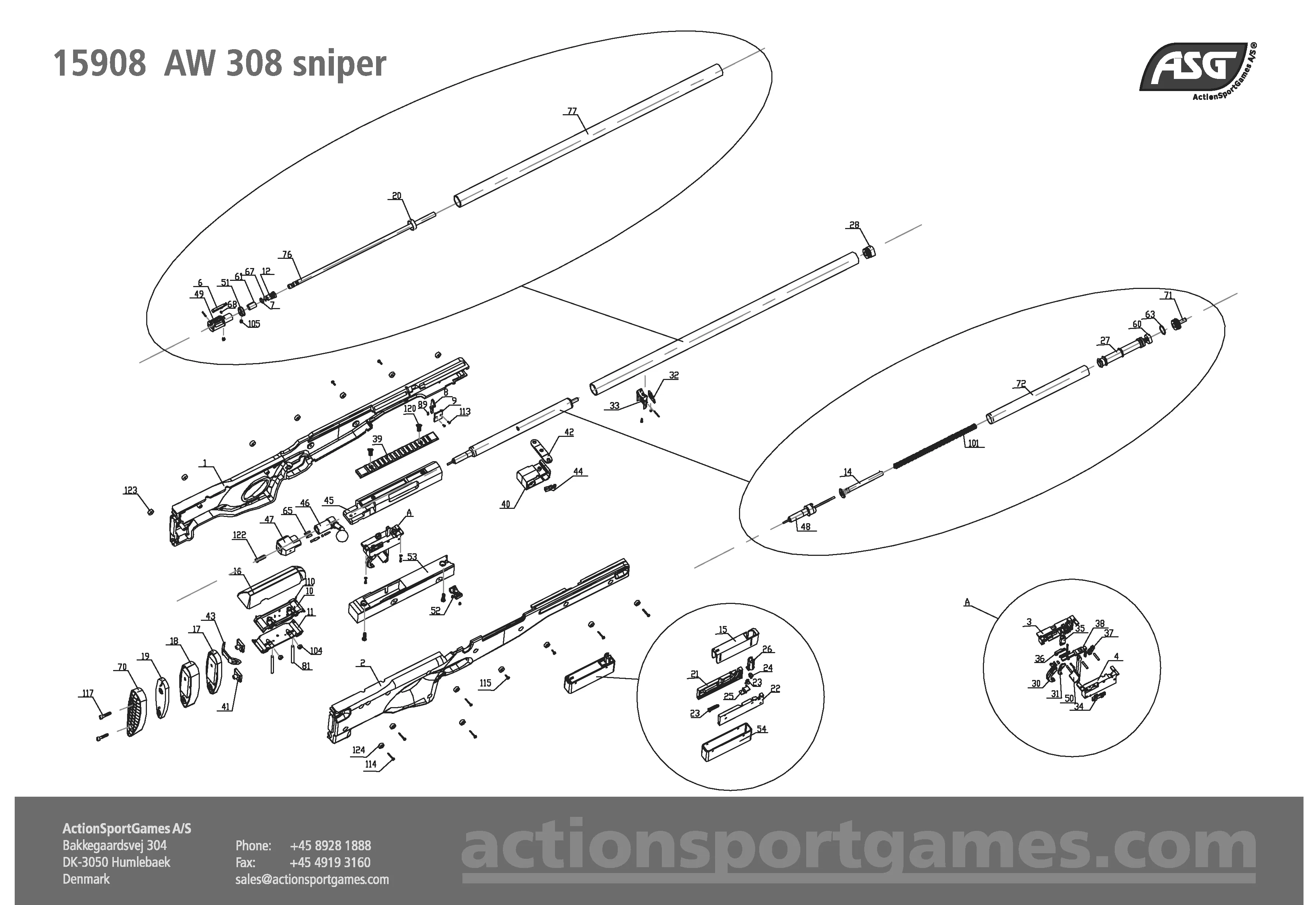 Spare part #46 for 15908 AW308 Spring Sniper from ASG