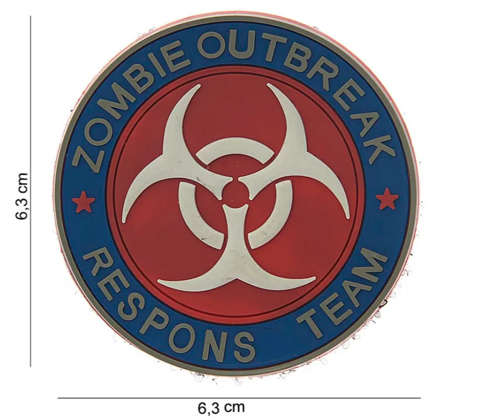3D Rubber Patch *3 Zombie Outbreak Response Team- BLUE/RED