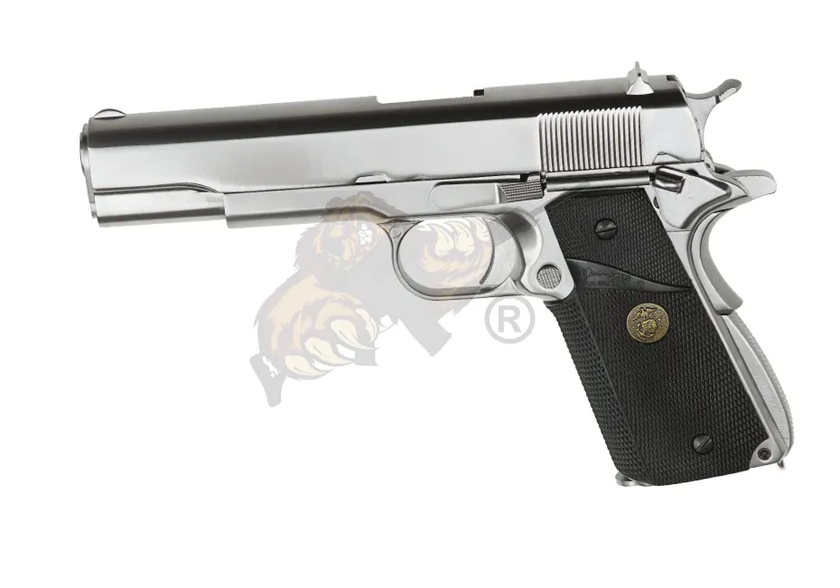 M1911 MEU Full Metal, GBB Silber -F-