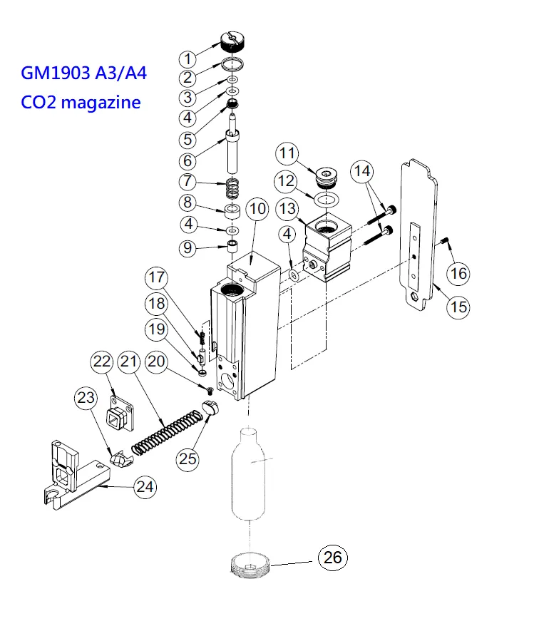 Sparepart #26 (from GM1903 CO2 mag) for G980/GM1903 CO² and Gas Magazine