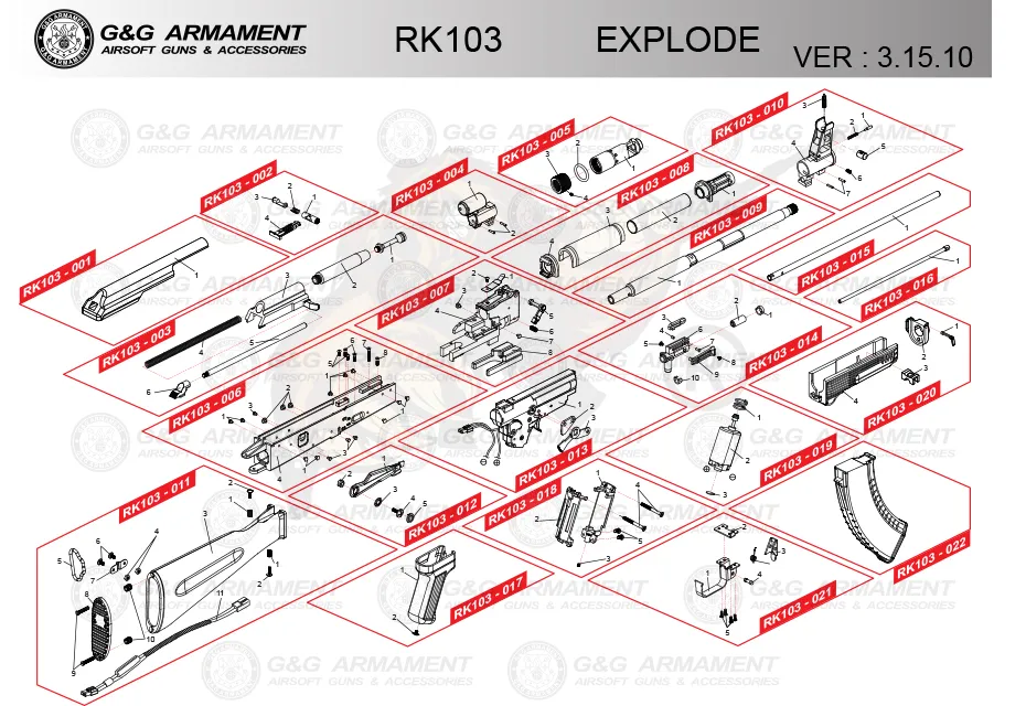 Part RK103-018 Motor Mount für die RK103 von G&G